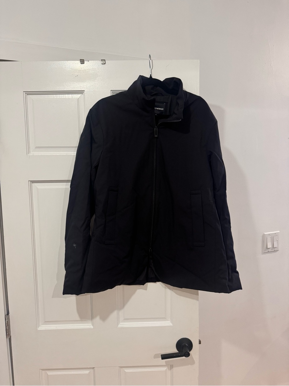 Emporio Armani Men's Dark Gray Zip Bomber Jacket